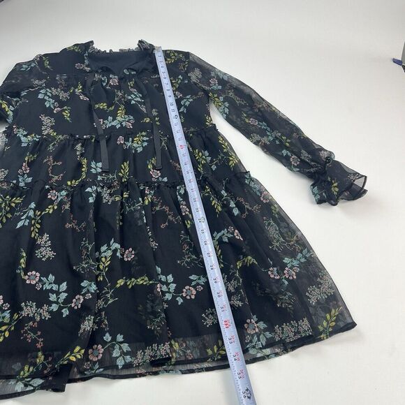 Dark Ditzy Floral Babydoll Mini Dress sz S Whimsigoth Fairy Grunge - Picture 8 of 11